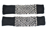 HAND-KNIT BLACK & OATMEAL LEG/ARM WARMER