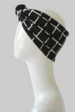 BLACK GRID TEXTURE HEADWRAP