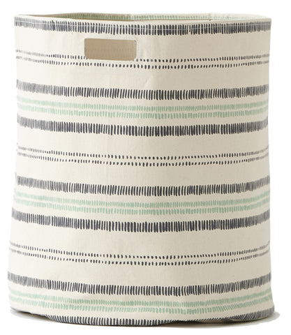 RAILROAD STRIPE HAMPER-INDIGO