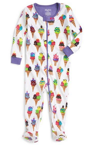 BABY FOOTED COVERALL ICE CREAM PRINT
