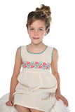 STITCHED EMBROIDERED DRESS PINK AGE 4-7