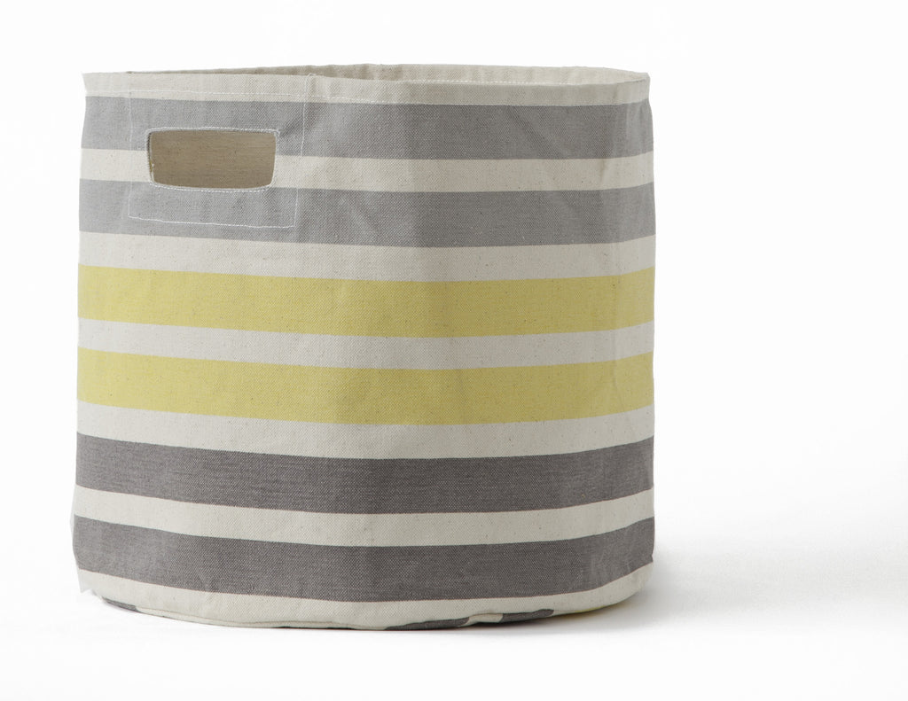 STRIPE STORAGE BIN-GREY STRIPE