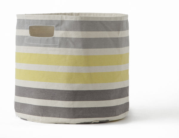 STRIPE STORAGE BIN-GREY STRIPE