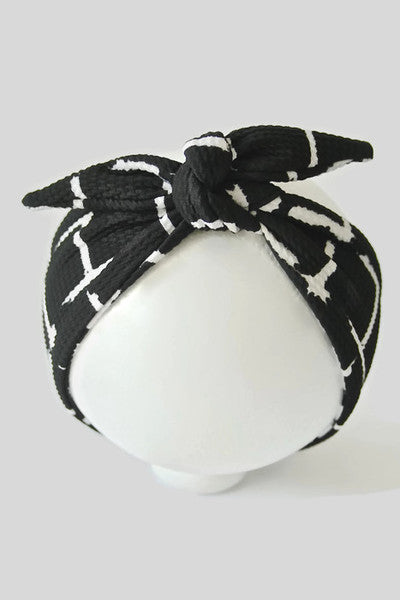 MINI BLACK GRID HEAD-WRAP